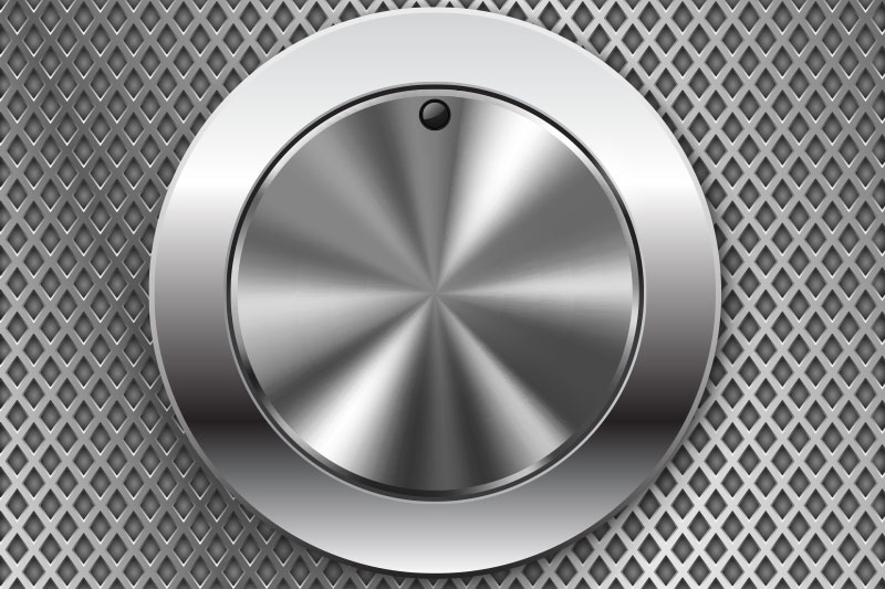 Round Switch Knob with Perforated Metal Background